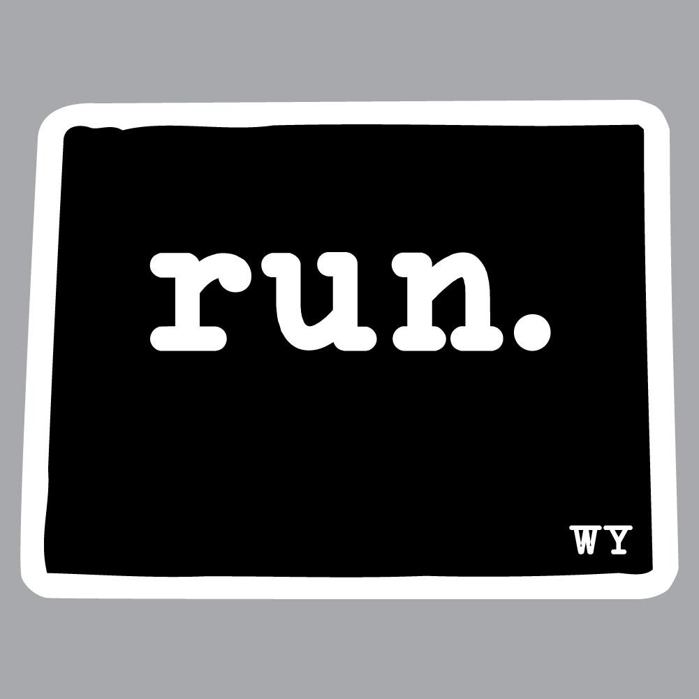 Wyoming Run State Outline Decal