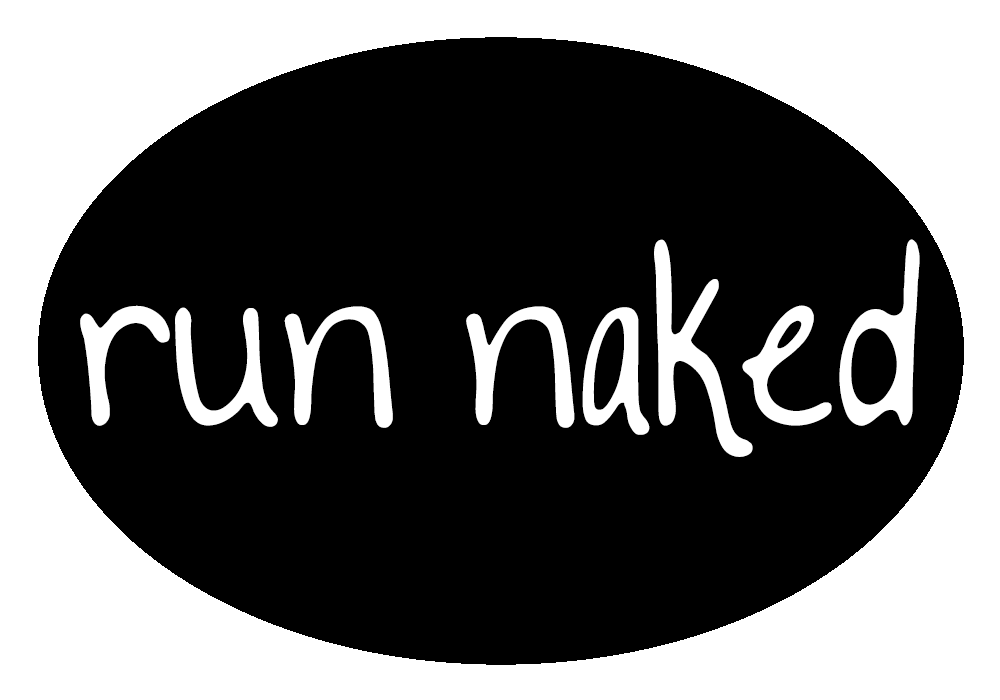 run naked Black Oval Decal