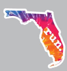 Florida Run State Outline Decal - Tie-Dye