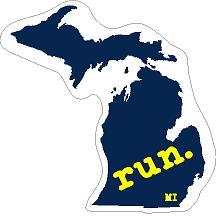 Michigan run. Colored Outline Decal