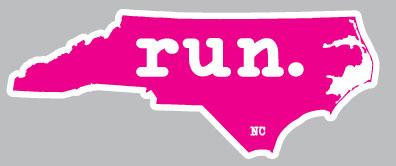 North Carolina run. Colored Outline Decal