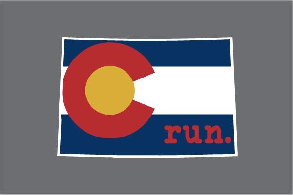 Colorado Run State Outline Decal - Flag
