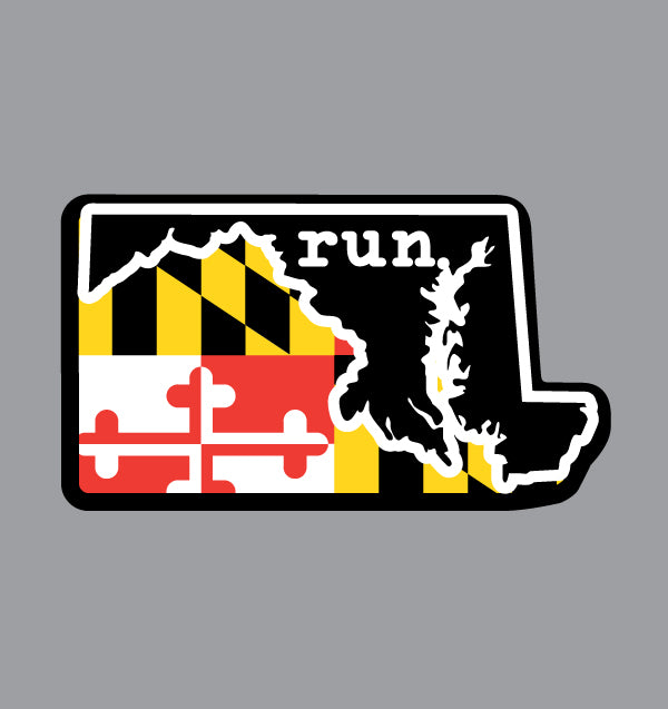 Maryland Run State Outline Decal - Flag