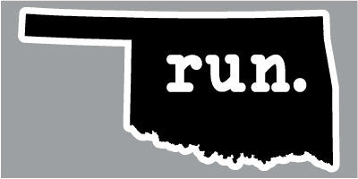 Oklahoma Run State Outline Magnet - Black