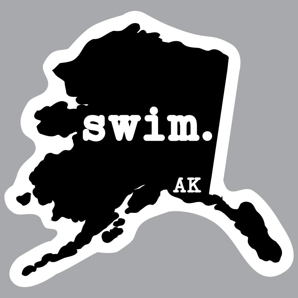 State swim decal Alaska  State Outline