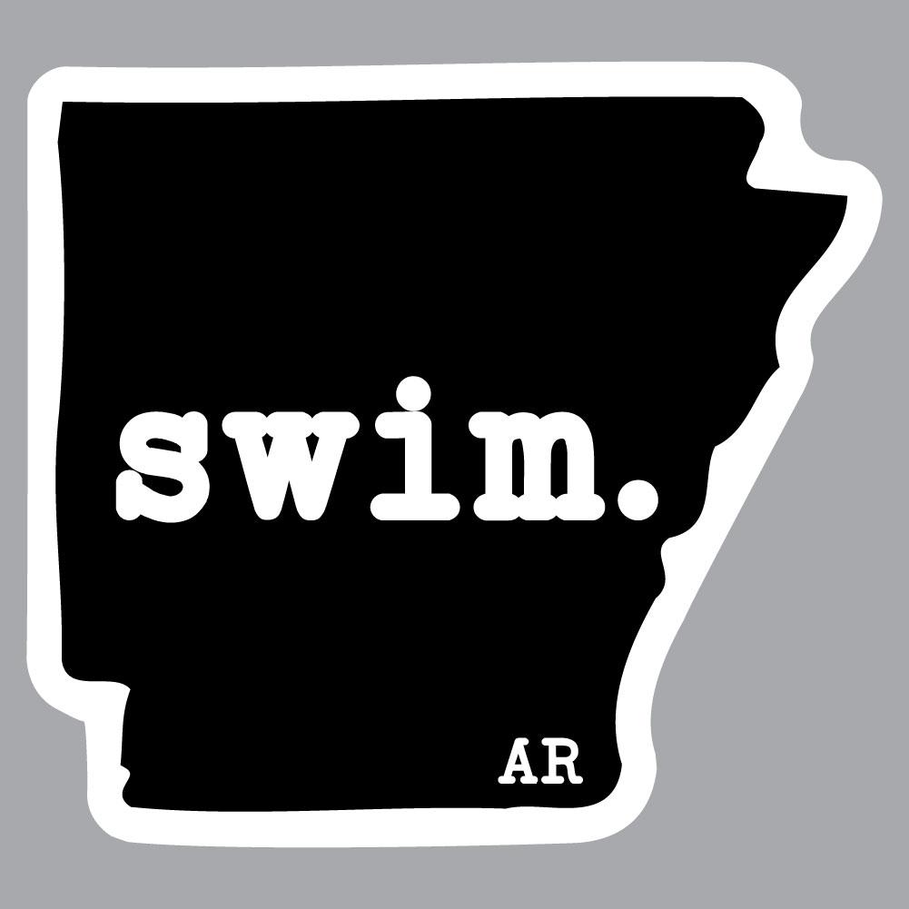 Arkansas Swim State Outline Decal