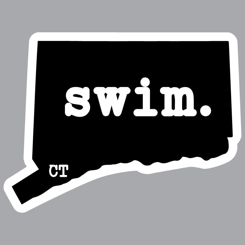 Connecticut Swim State Outline Decal