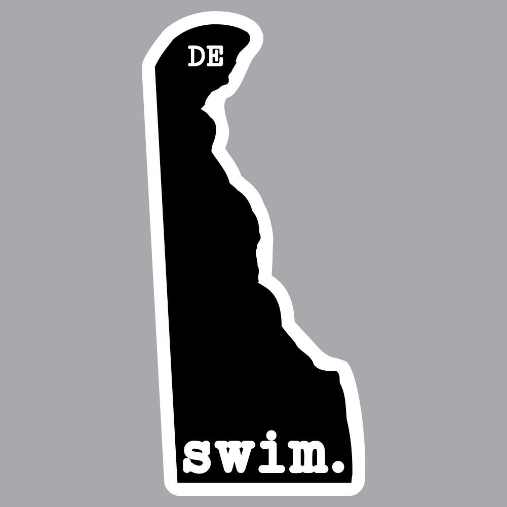 Delaware Swim State Outline Decal