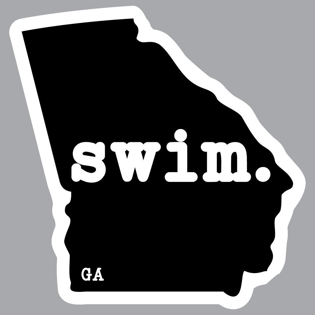 Georgia Swim State Outline Decal