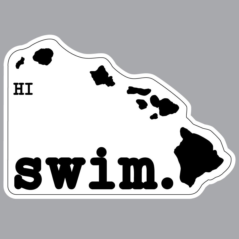 Hawaii Swim State Outline Decal