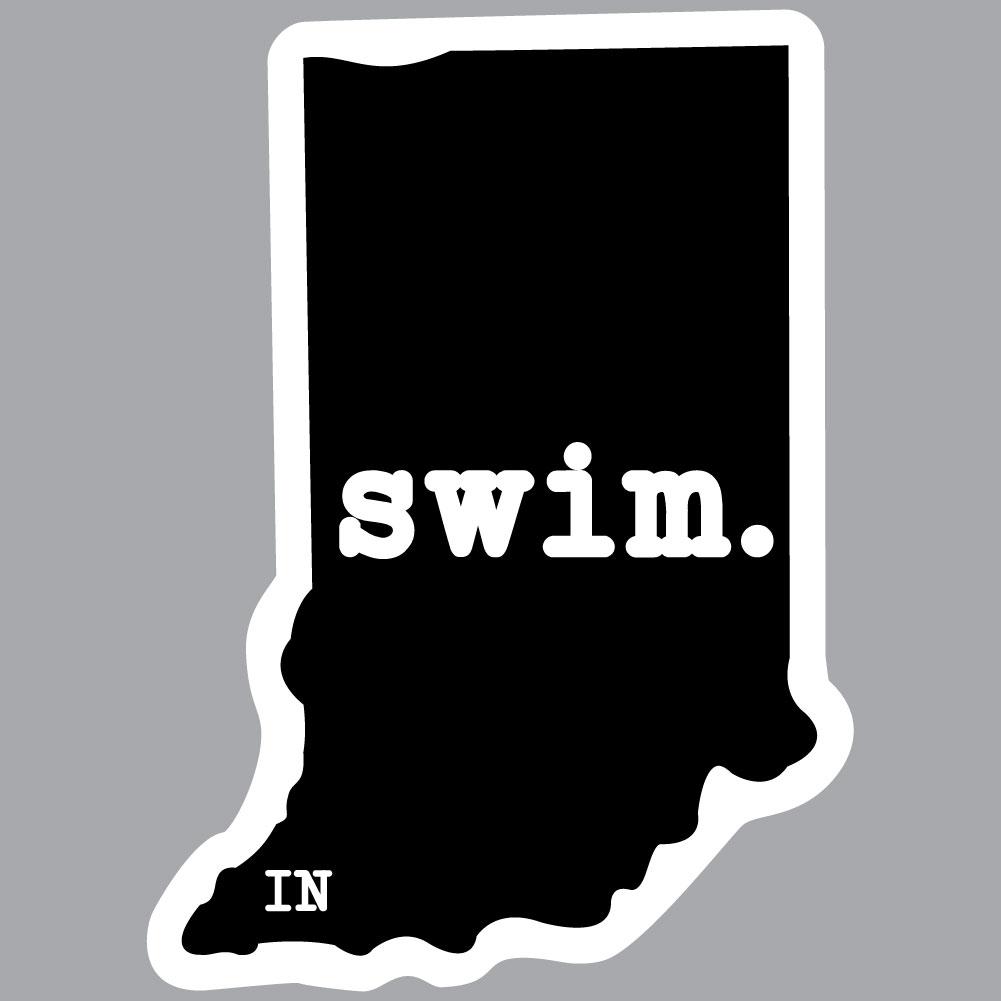 Indiana Swim State Outline Decal