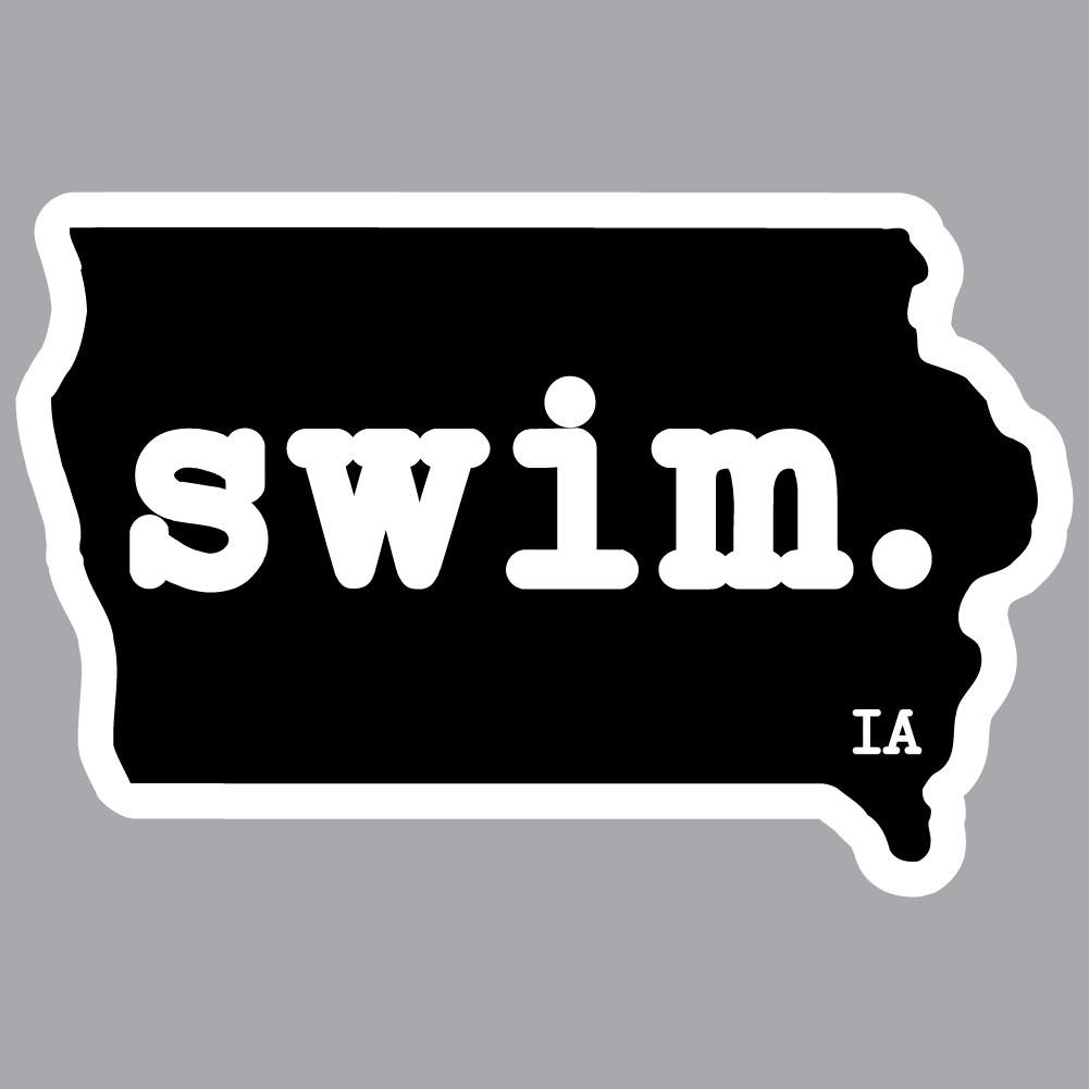 Iowa Swim State Outline Decal