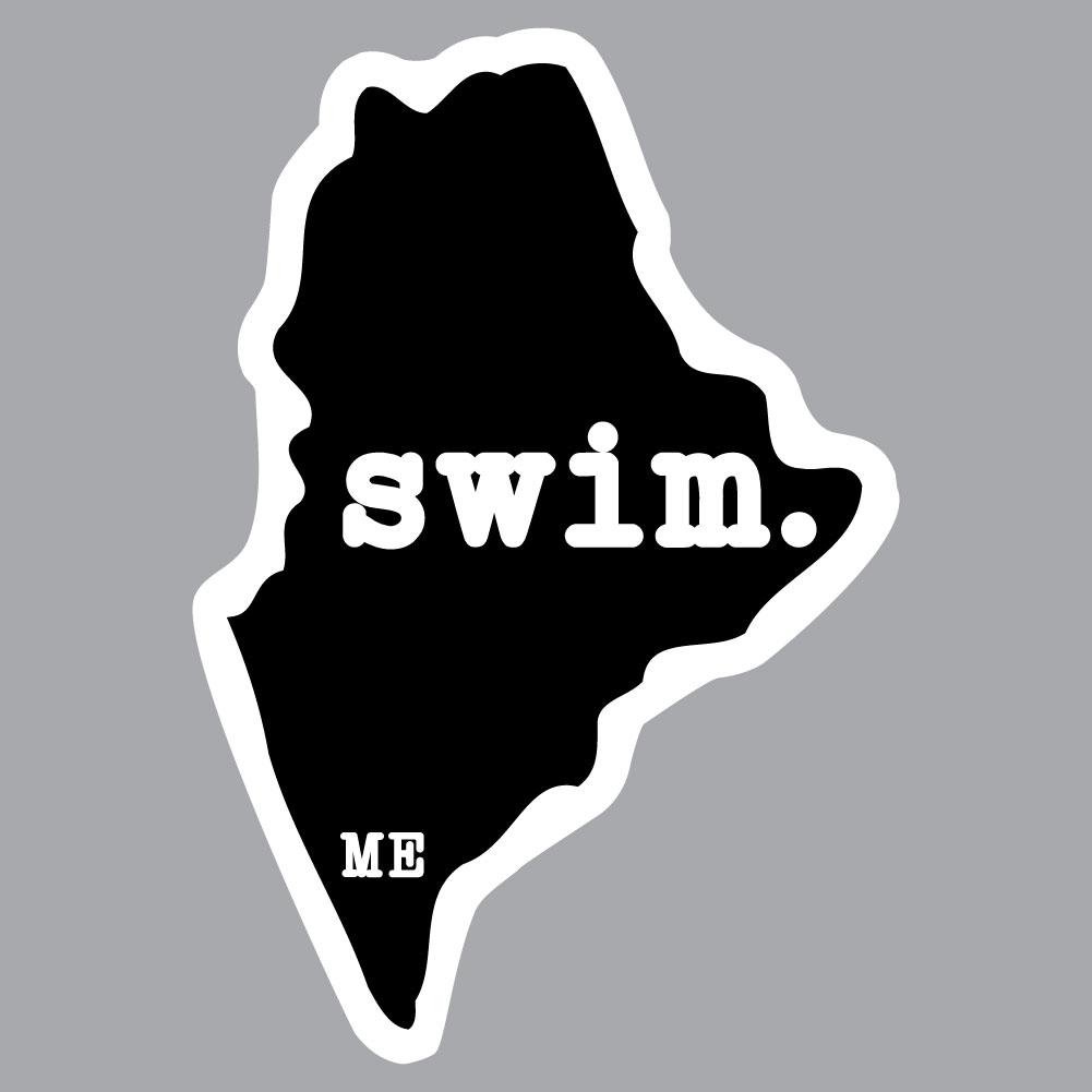 Maine Swim State Outline Decal
