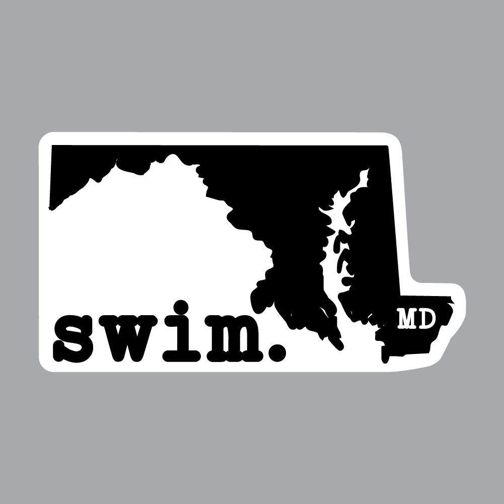 Maryland Swim State Outline Decal