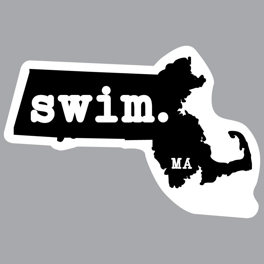 Massachusetts Swim State Outline Decal