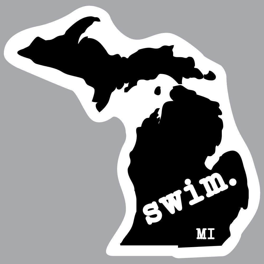 Michigan Swim State Outline Decal
