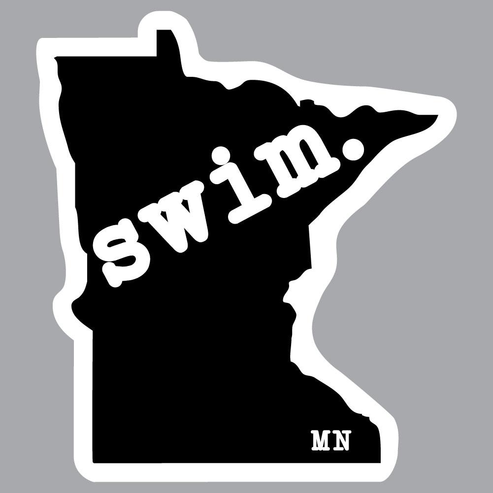 Minnesota Swim State Outline Decal