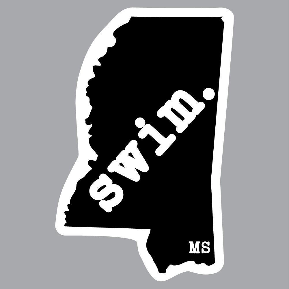 Mississippi Swim State Outline Decal