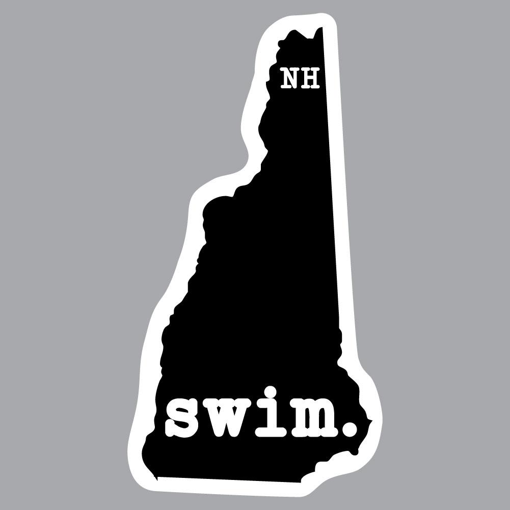New Hampshire Swim State Outline Decal
