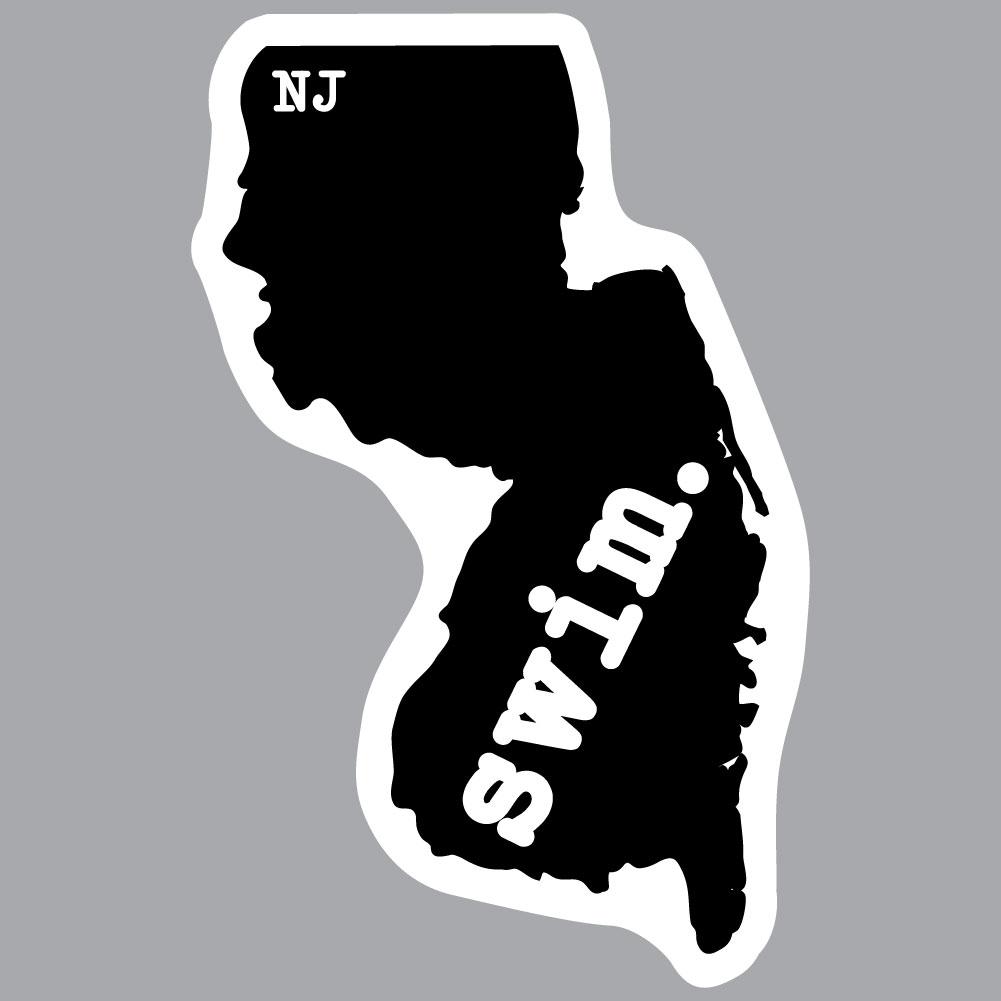 New Jersey Swim State Outline Decal