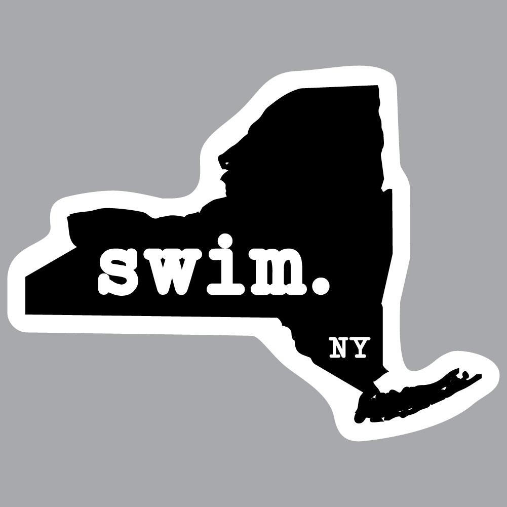 New York Swim State Outline Decal
