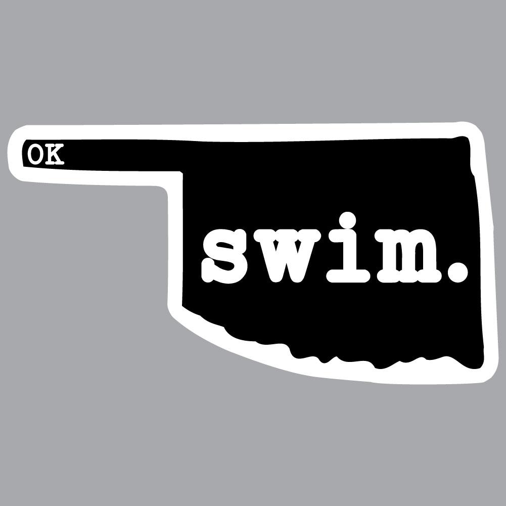 Oklahoma Swim State Outline Decal
