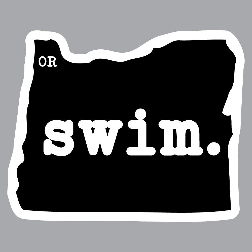 Oregon Swim State Outline Decal