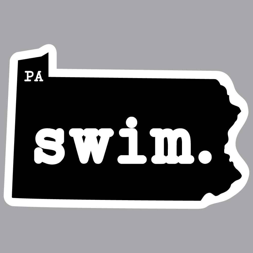Pennsylvania Swim State Outline Decal