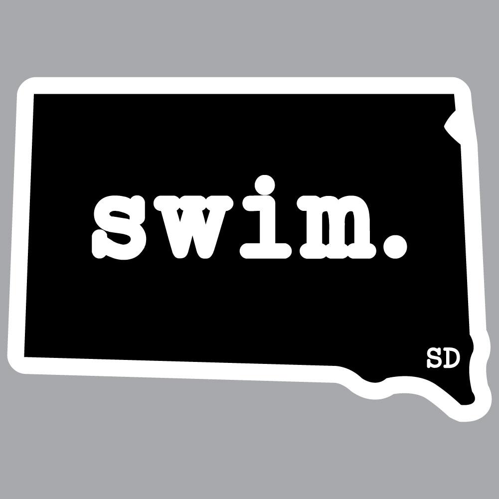 South Dakota Swim State Outline Decal