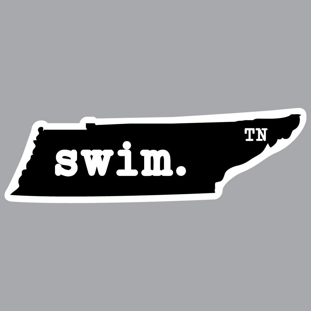 Tennessee Swim State Outline Decal