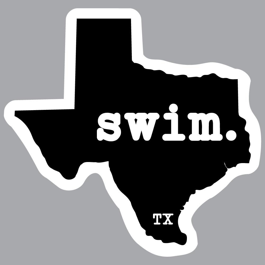 Texas Swim State Outline Decal