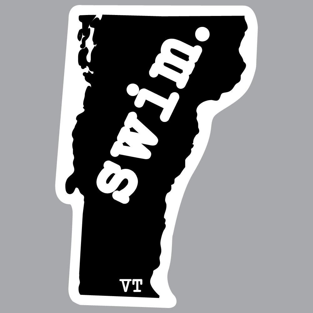 Vermont Swim State Outline Decal