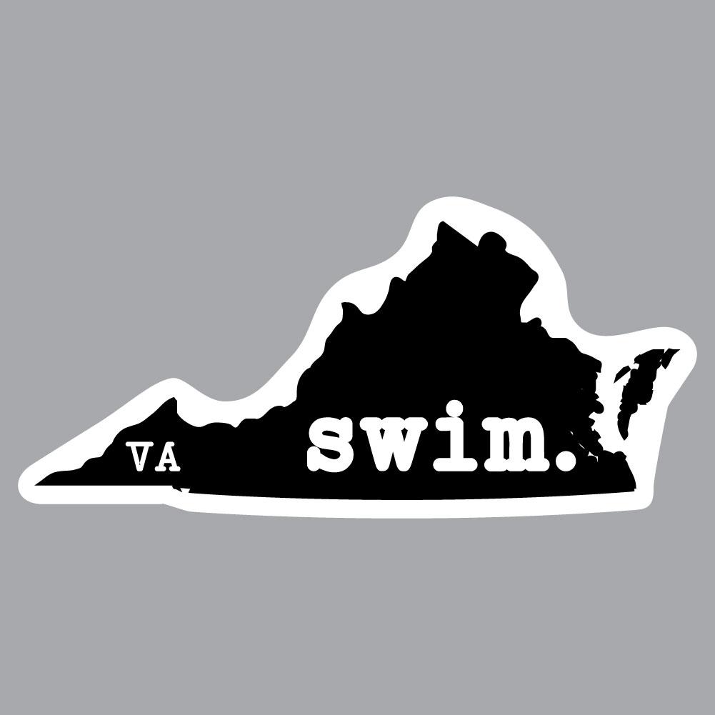 Virginia Swim State Outline Decal