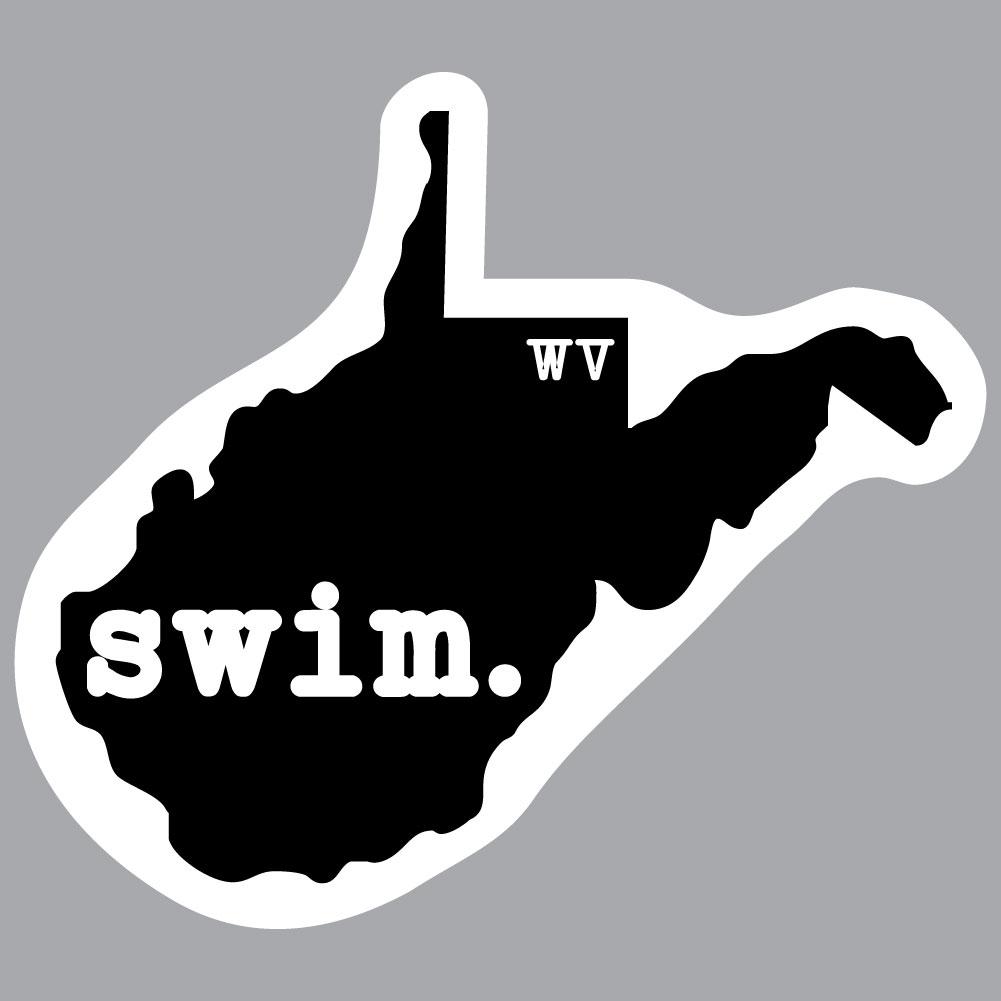 West Virginia Swim State Outline Decal