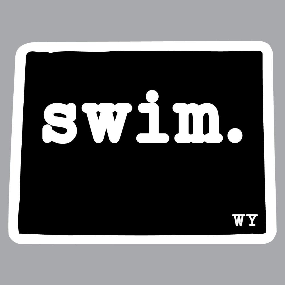Wyoming Swim State Outline Decal