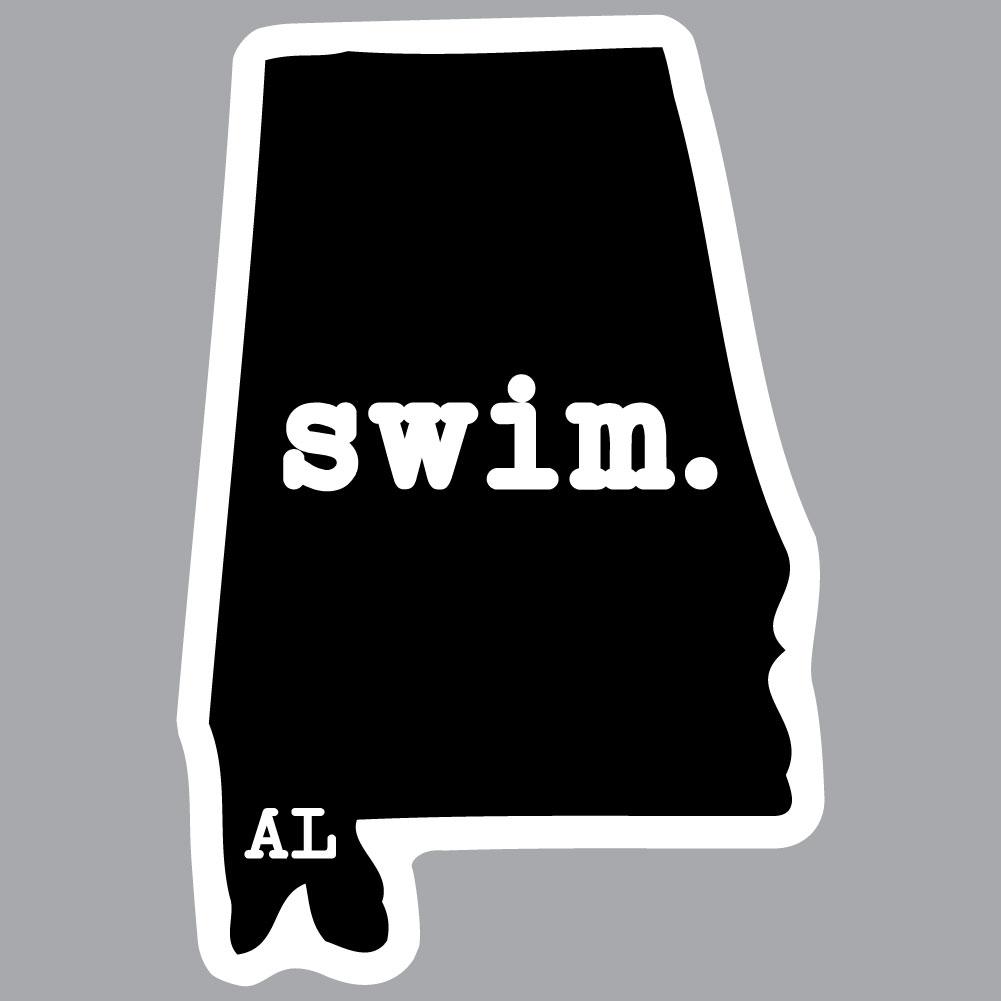 State swim. Outline Decal