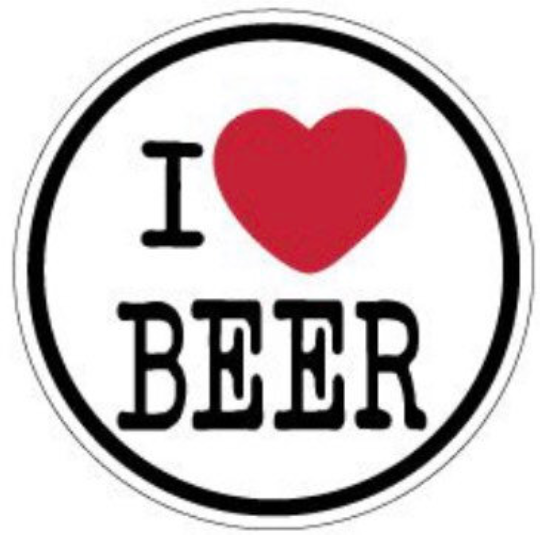I heart beer decal