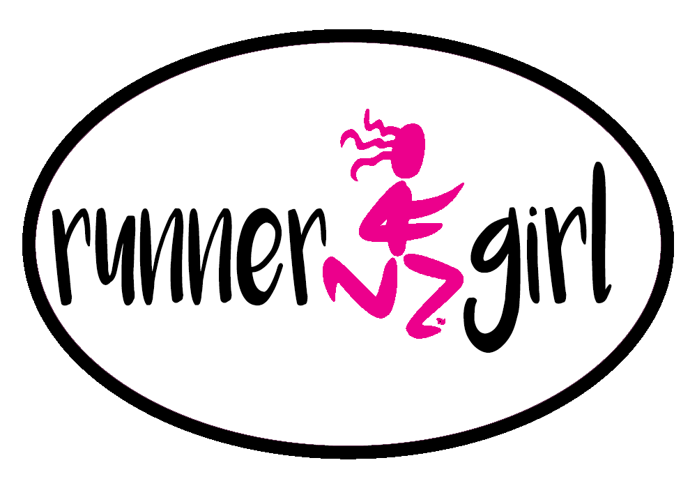Runner Girl Colored Oval Decal