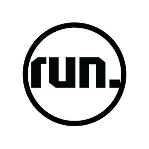 run. Colored Round Decal (C)