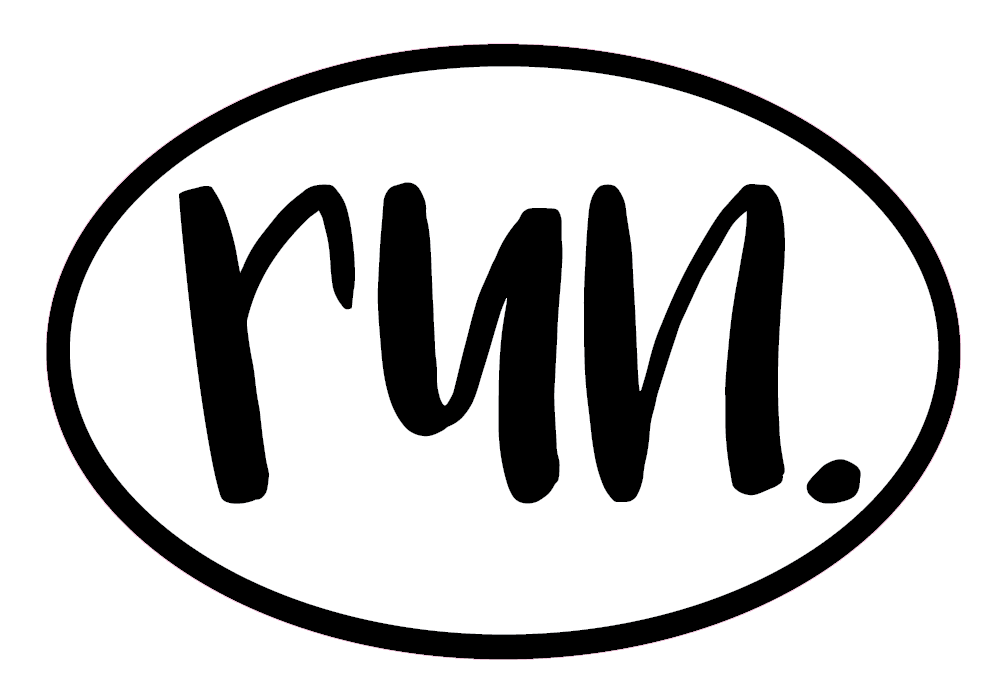 run. Colored Oval Decal (L)
