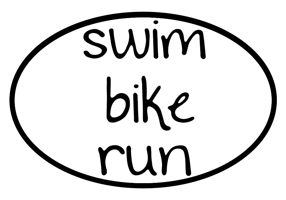 Swim Bike Run Oval Decal