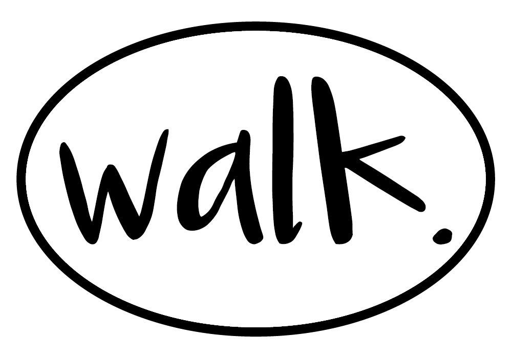walk. Colored Oval Decal